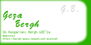 geza bergh business card